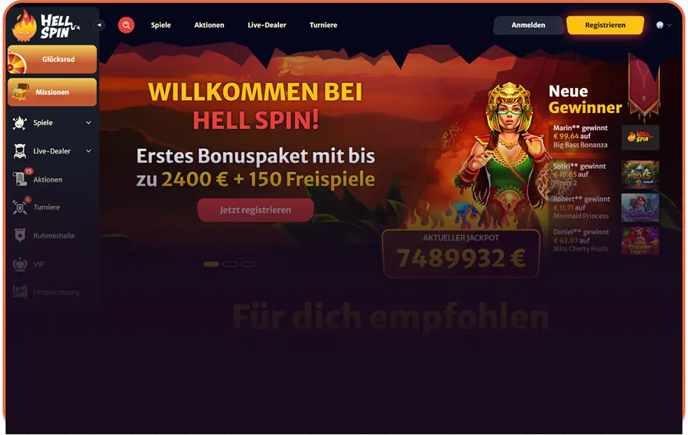 Hellspin Live dealer casino